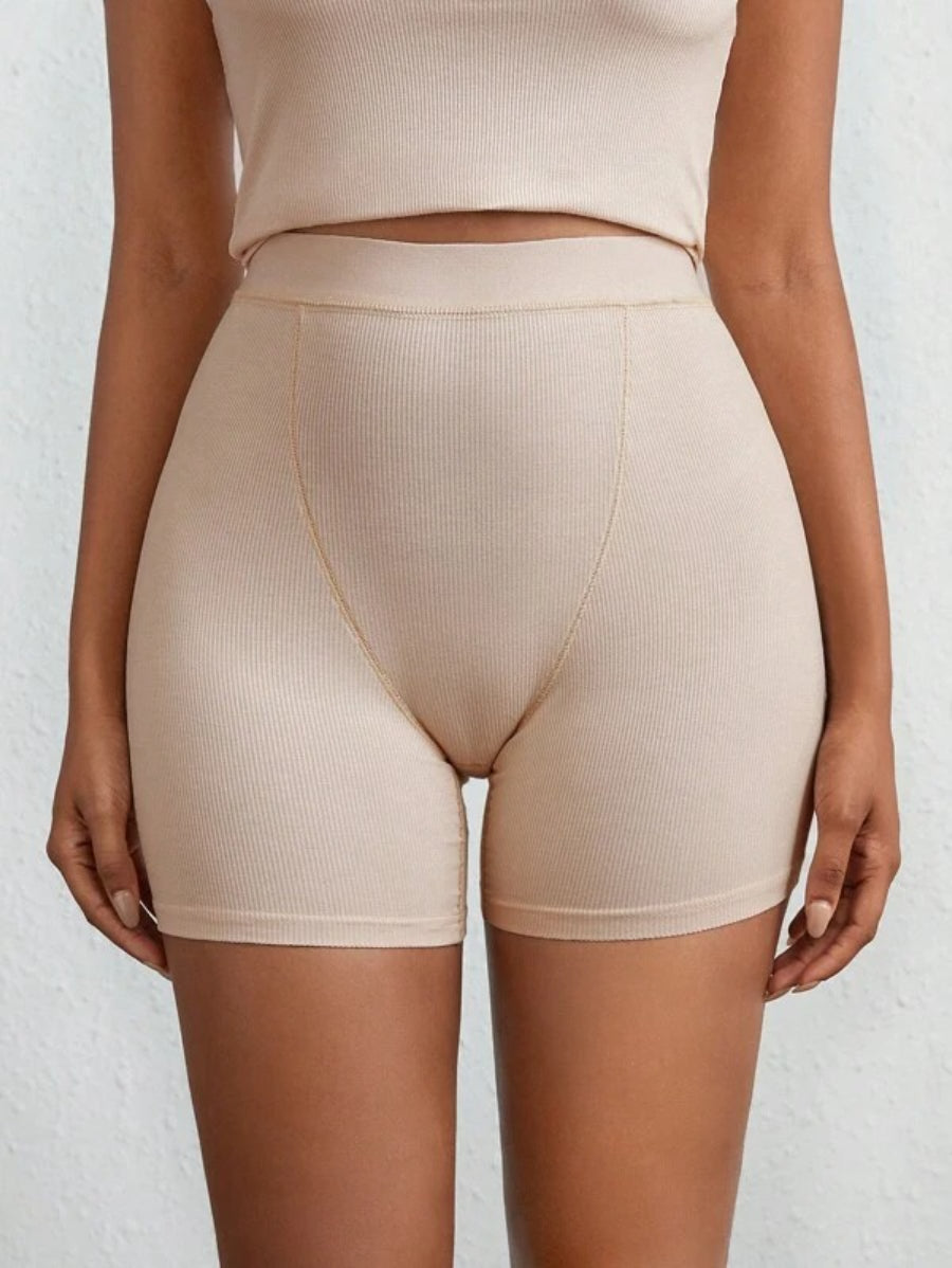 Solid Ribbed Knit Lounge Shorts-Soco Hoodie