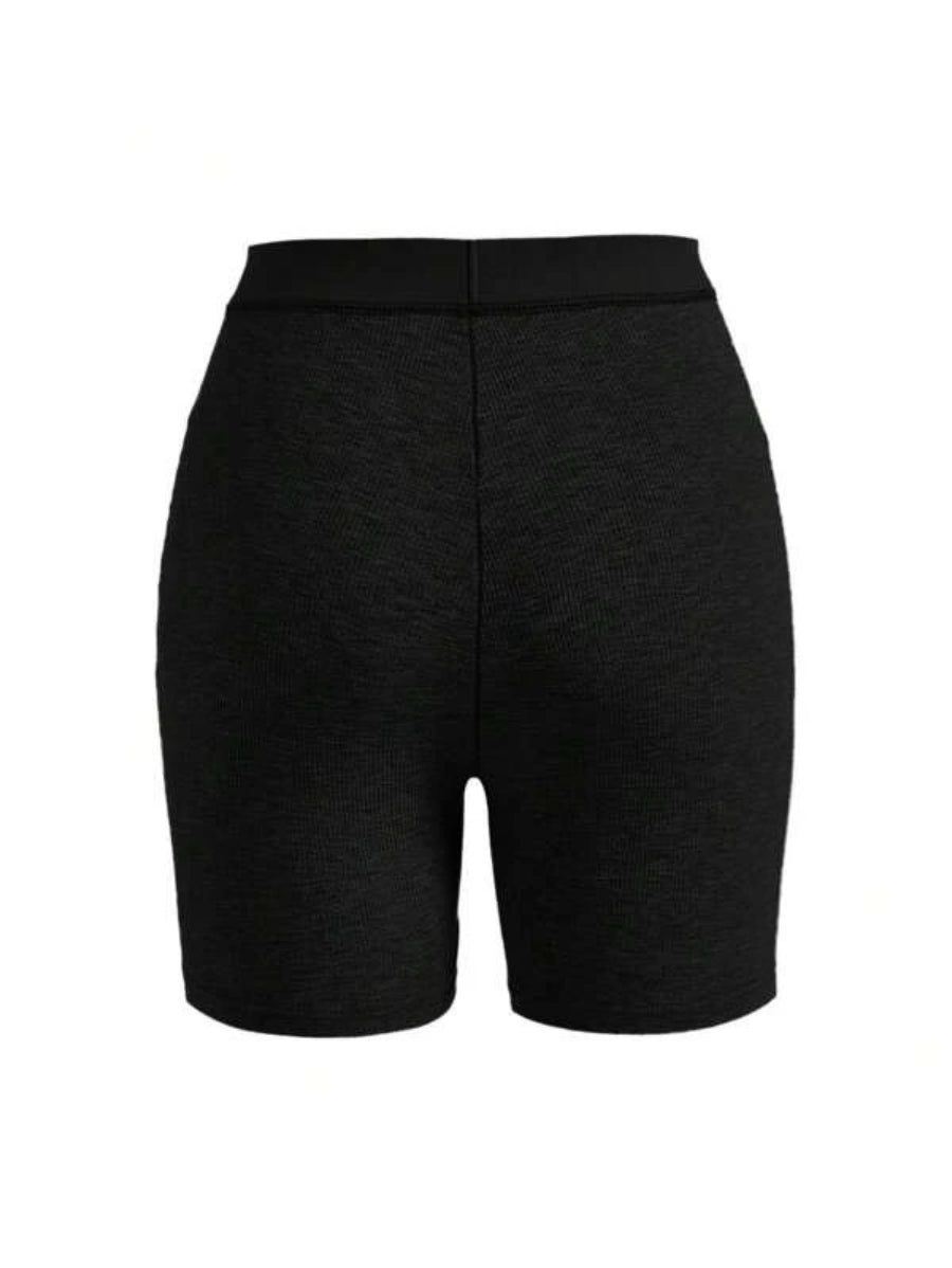 Solid Ribbed Knit Lounge Shorts-Soco Hoodie