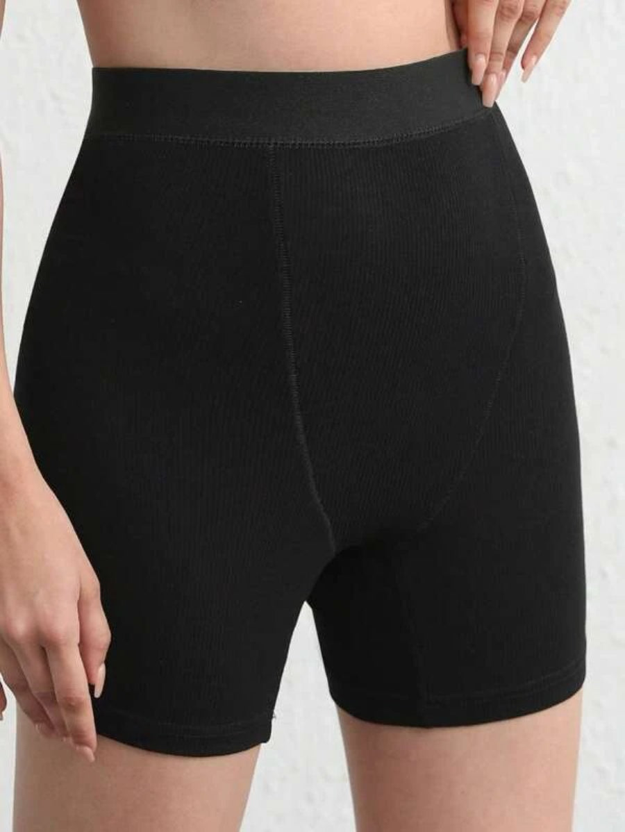 Solid Ribbed Knit Lounge Shorts-Soco Hoodie