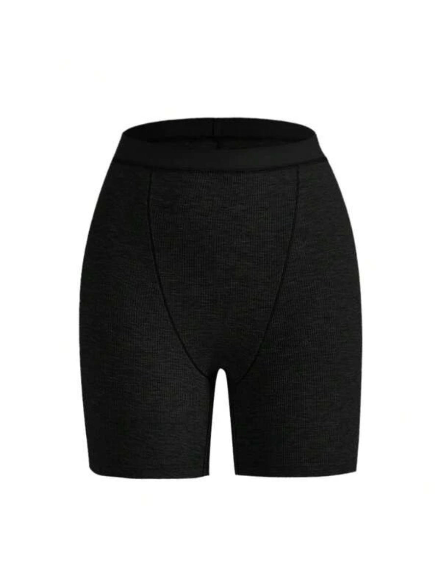 Solid Ribbed Knit Lounge Shorts-Soco Hoodie