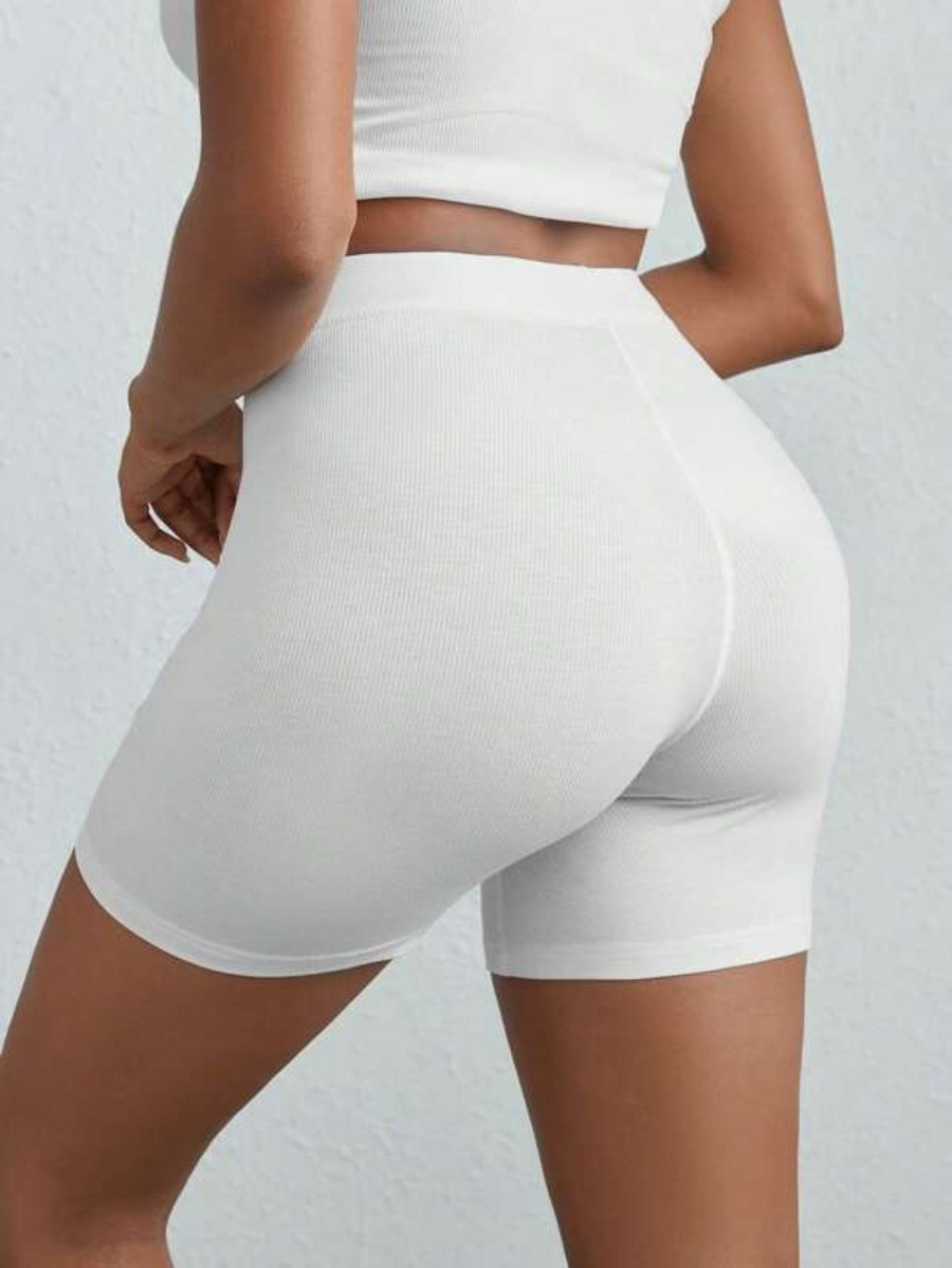 Solid Ribbed Knit Lounge Shorts-Soco Hoodie