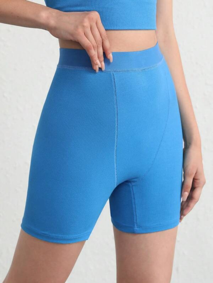 Solid Ribbed Knit Lounge Shorts-Soco Hoodie