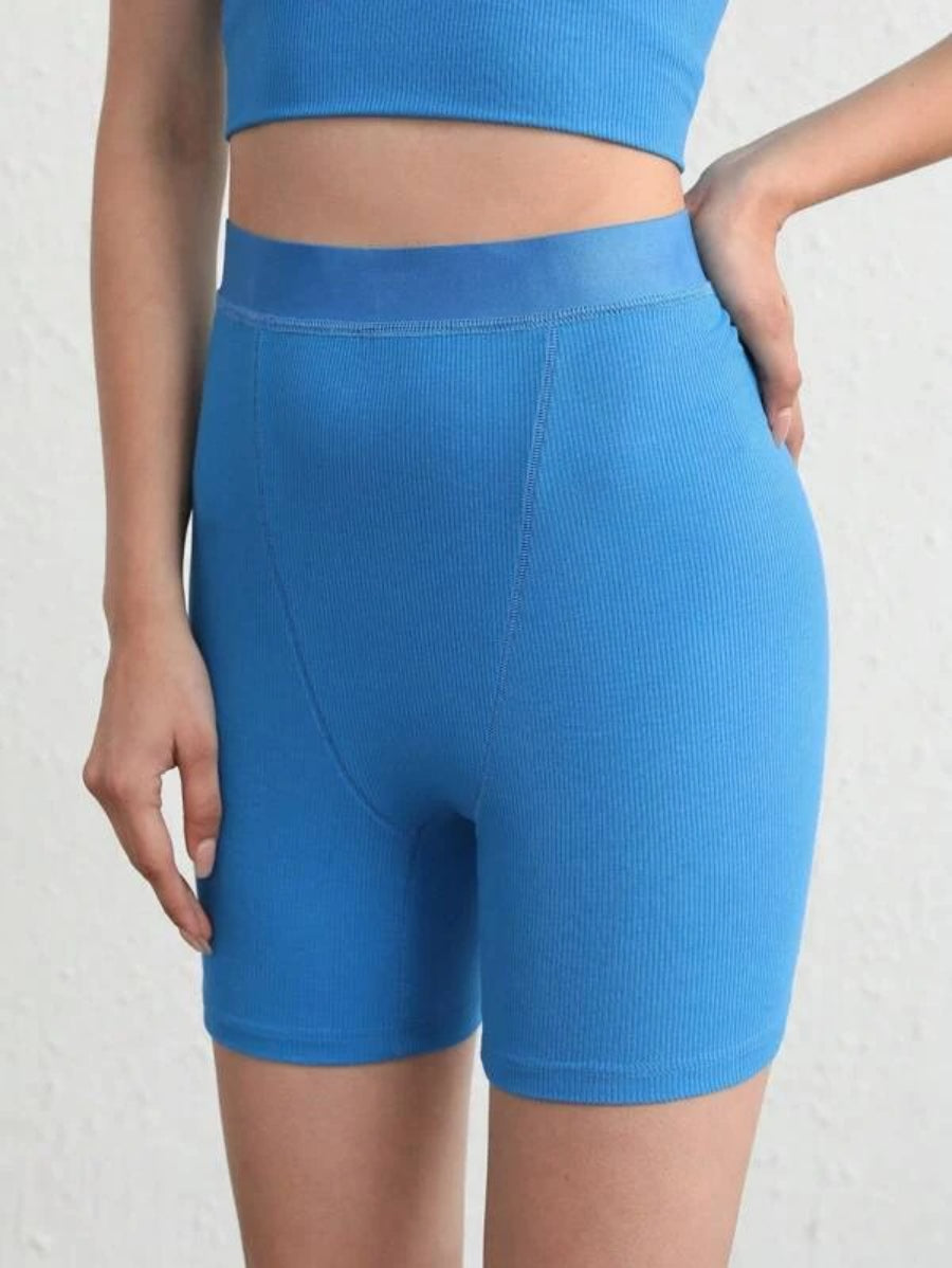 Solid Ribbed Knit Lounge Shorts-Soco Hoodie