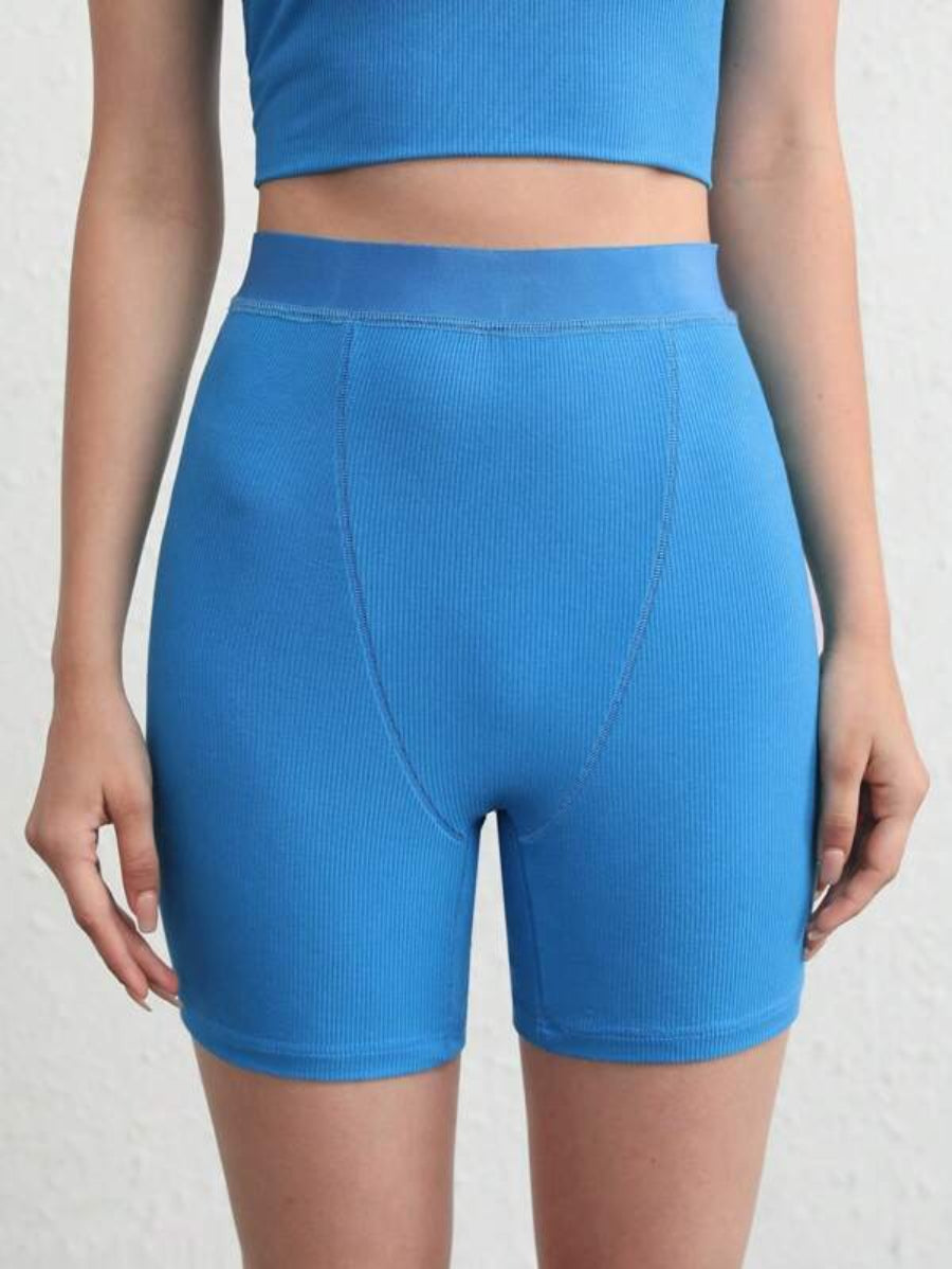 Solid Ribbed Knit Lounge Shorts-Soco Hoodie
