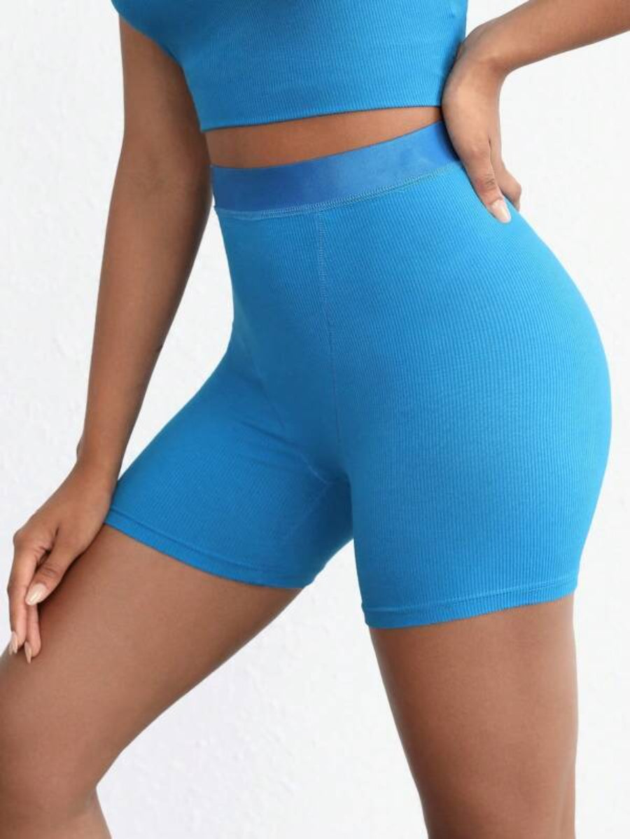 Solid Ribbed Knit Lounge Shorts-Soco Hoodie