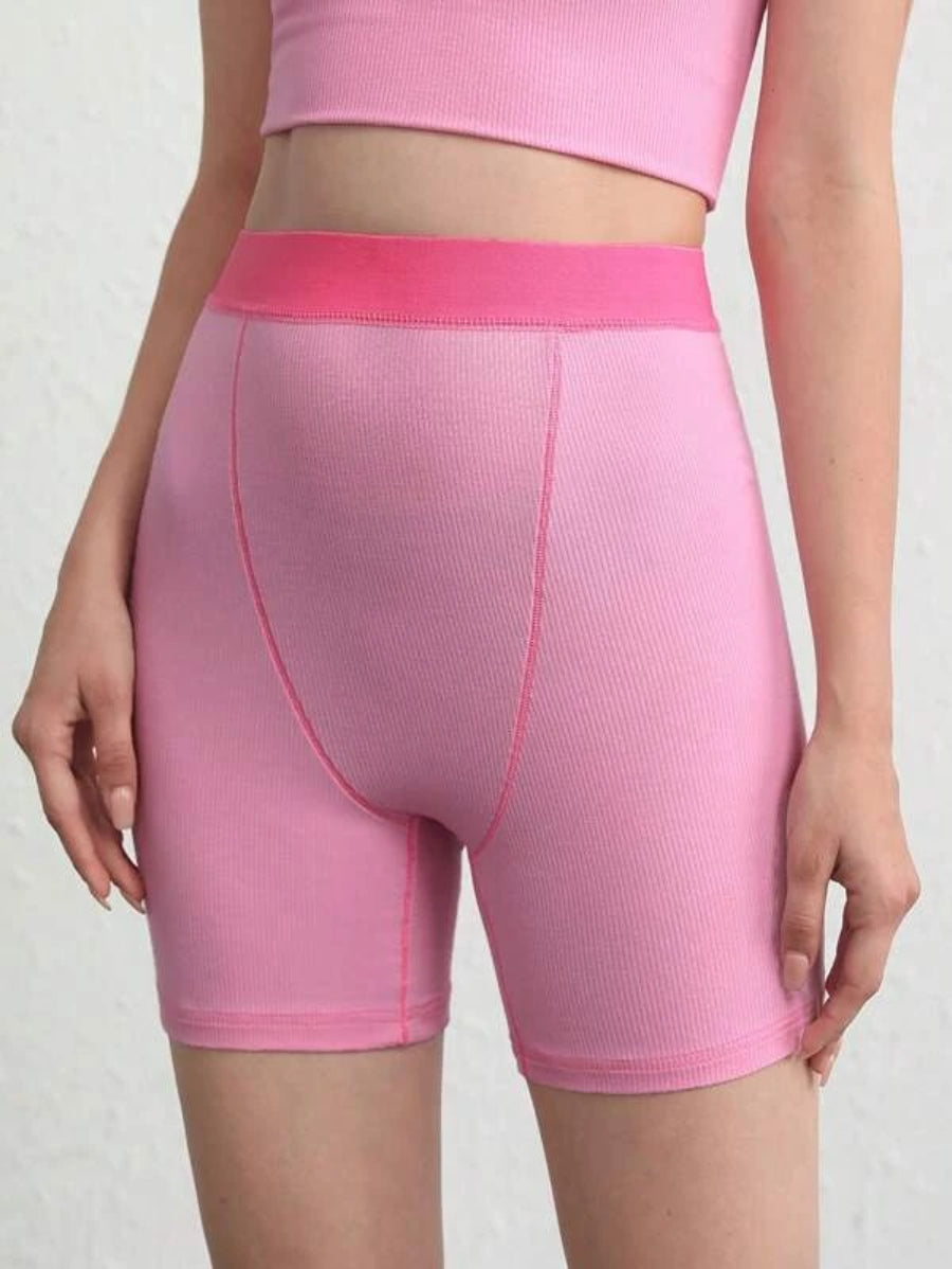 Solid Ribbed Knit Lounge Shorts-Soco Hoodie