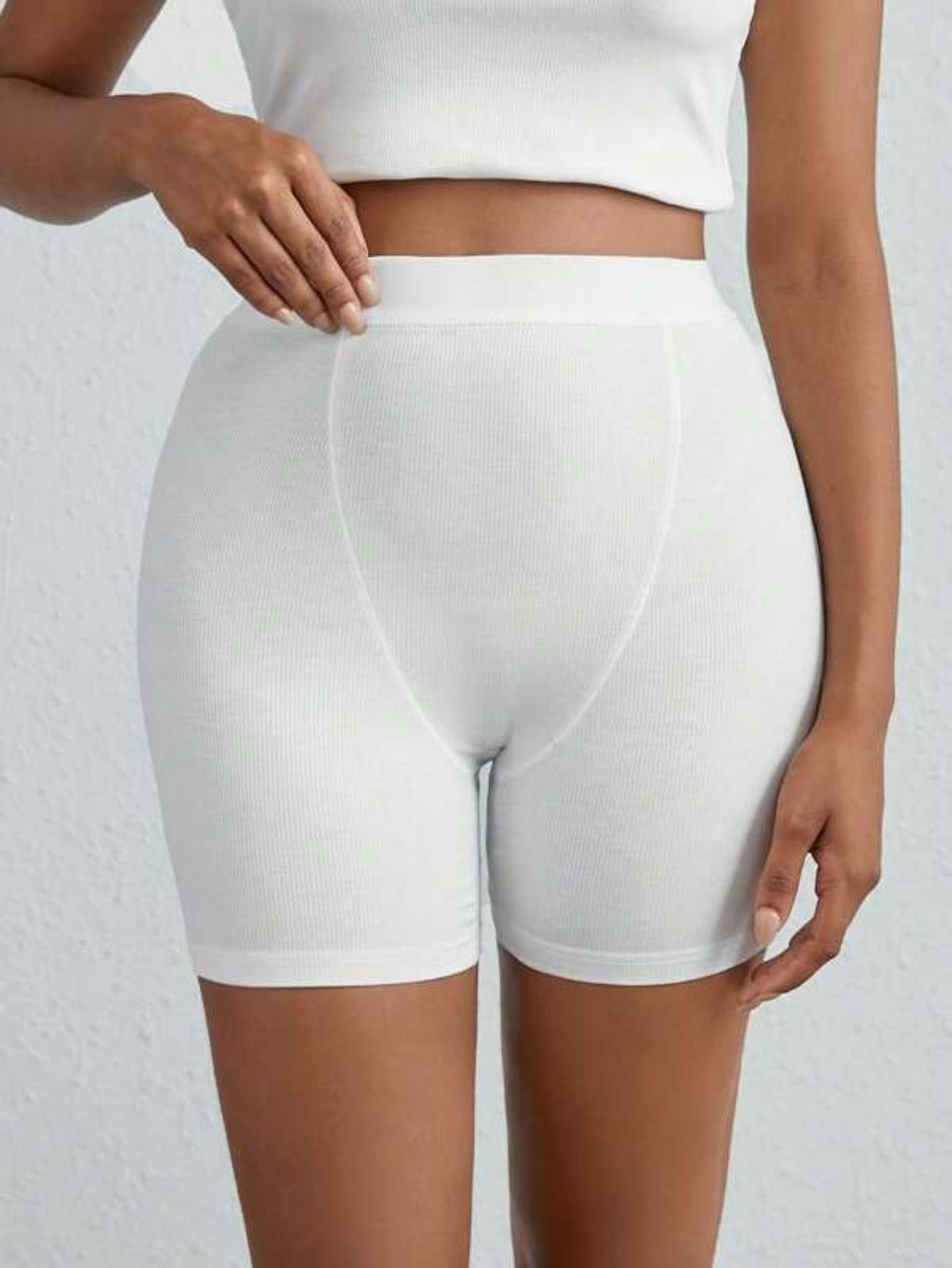 Solid Ribbed Knit Lounge Shorts-Soco Hoodie