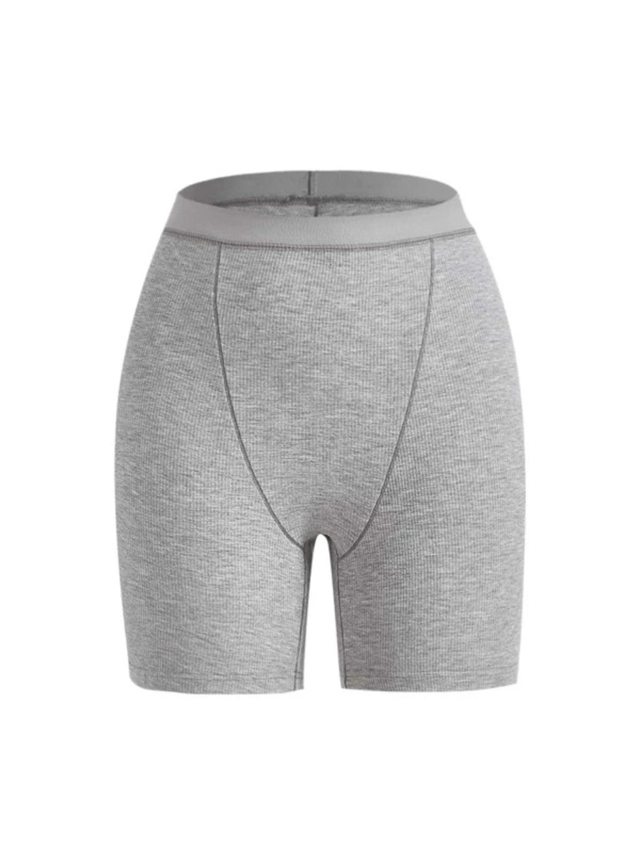 Solid Ribbed Knit Lounge Shorts-Soco Hoodie