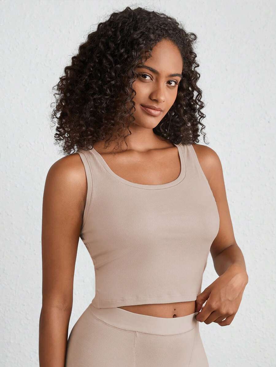 Leisure Solid Scoop Tank Top-Soco Hoodie
