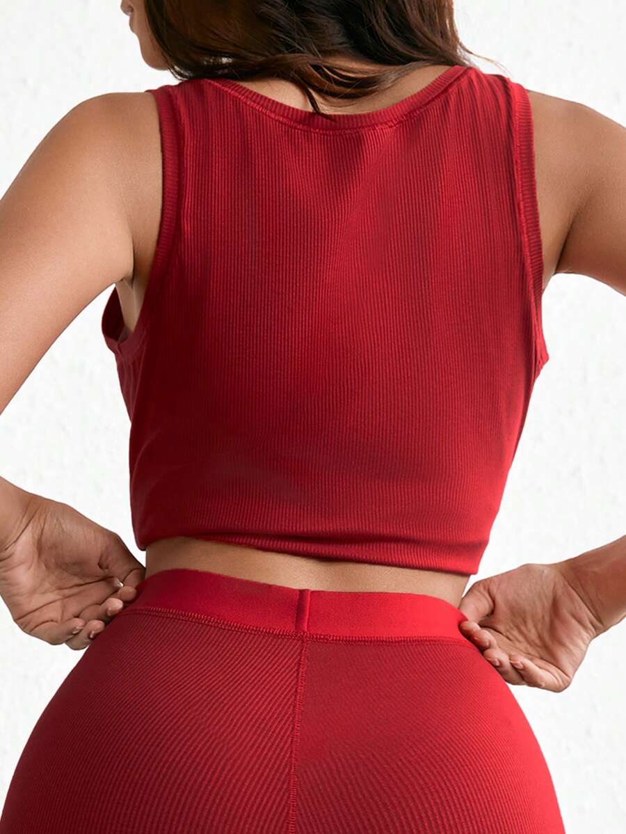 Leisure Solid Scoop Tank Top-Soco Hoodie