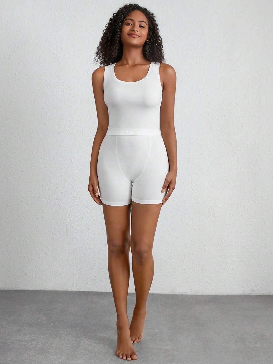 Leisure Solid Scoop Tank Top-Soco Hoodie