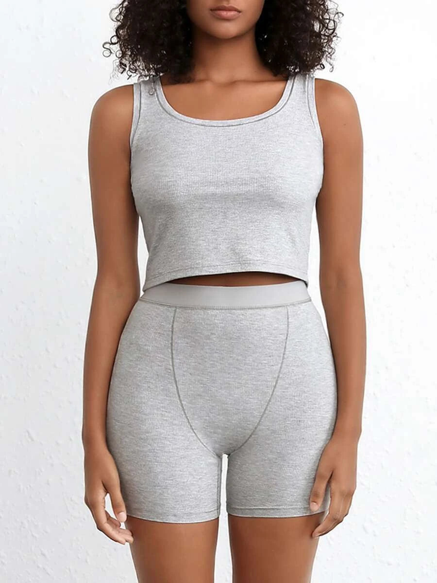 Leisure Solid Scoop Tank Top-Soco Hoodie
