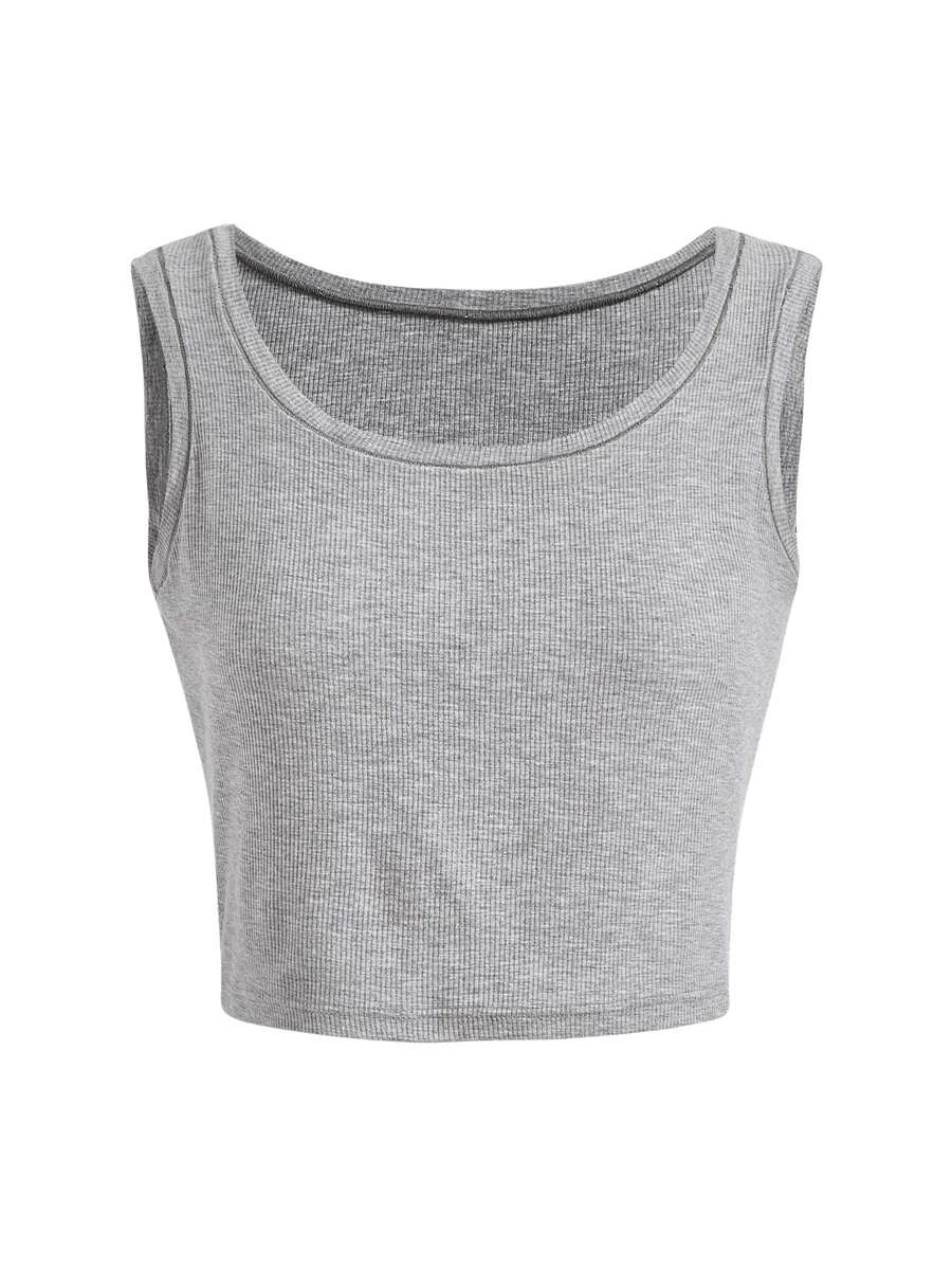 Leisure Solid Scoop Tank Top-Soco Hoodie