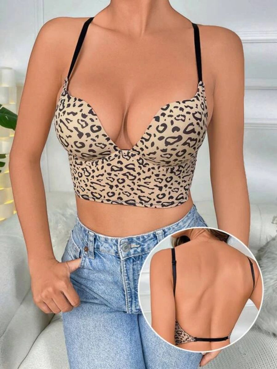 Leopard Design Underwire Bra-Soco Hoodie
