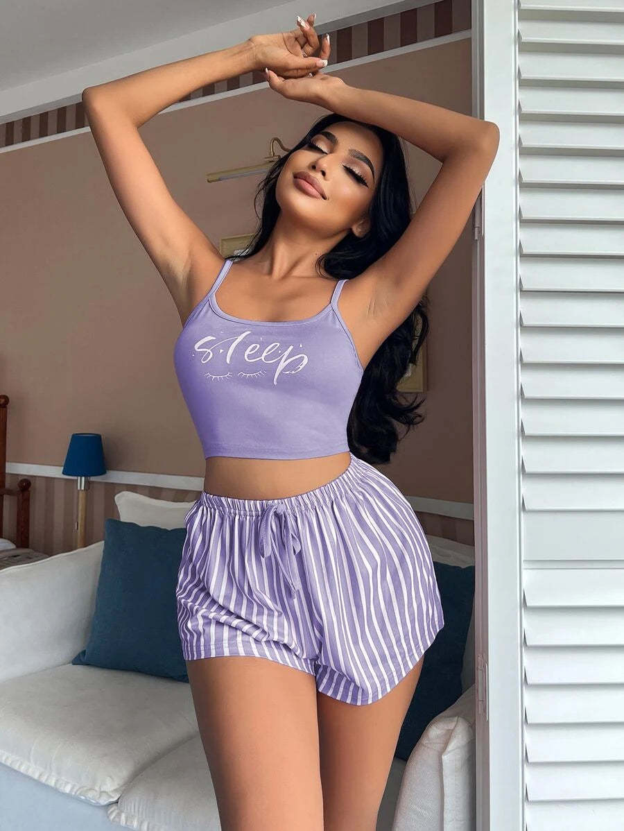 Letter And Striped Print Tie Set-Soco Hoodie