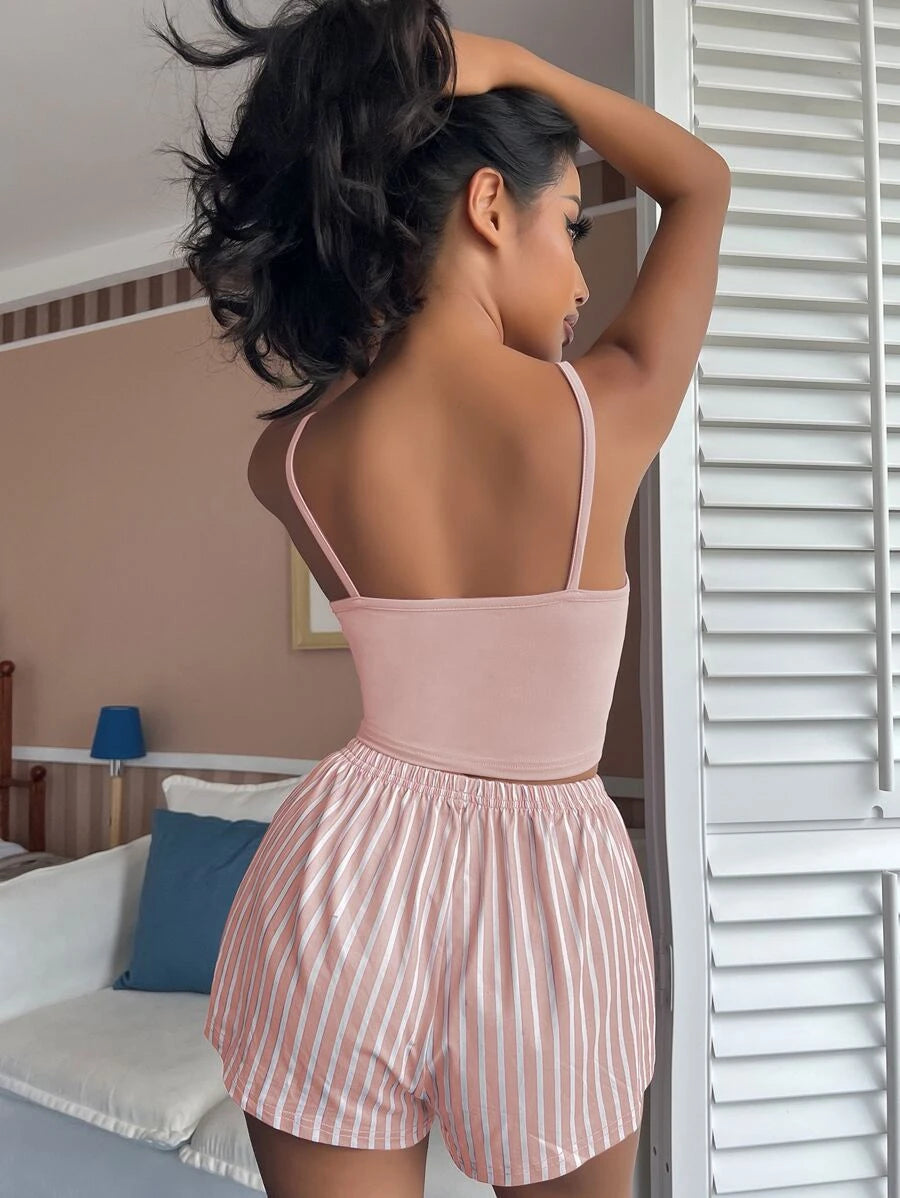 Letter And Striped Print Tie Set-Soco Hoodie