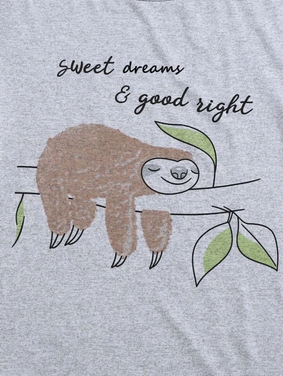 Letter Graphic Tee And Striped Pants Set-Soco Hoodie