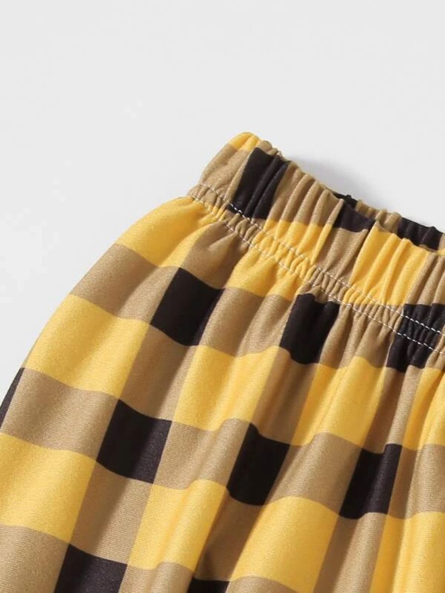 Letter Graphic Tee And Striped Pants Set-Soco Hoodie