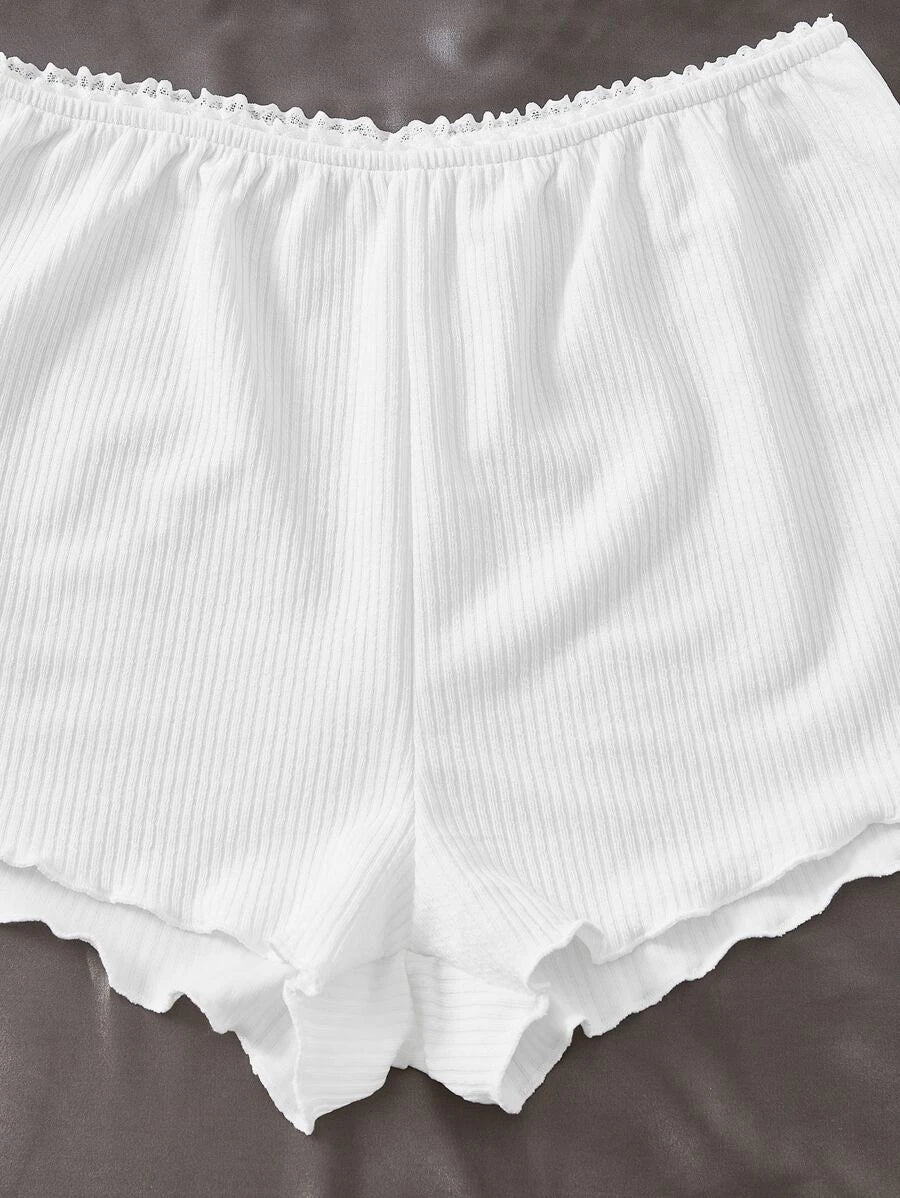 Lettuce Trim Cami Top And Shorts-Soco Hoodie