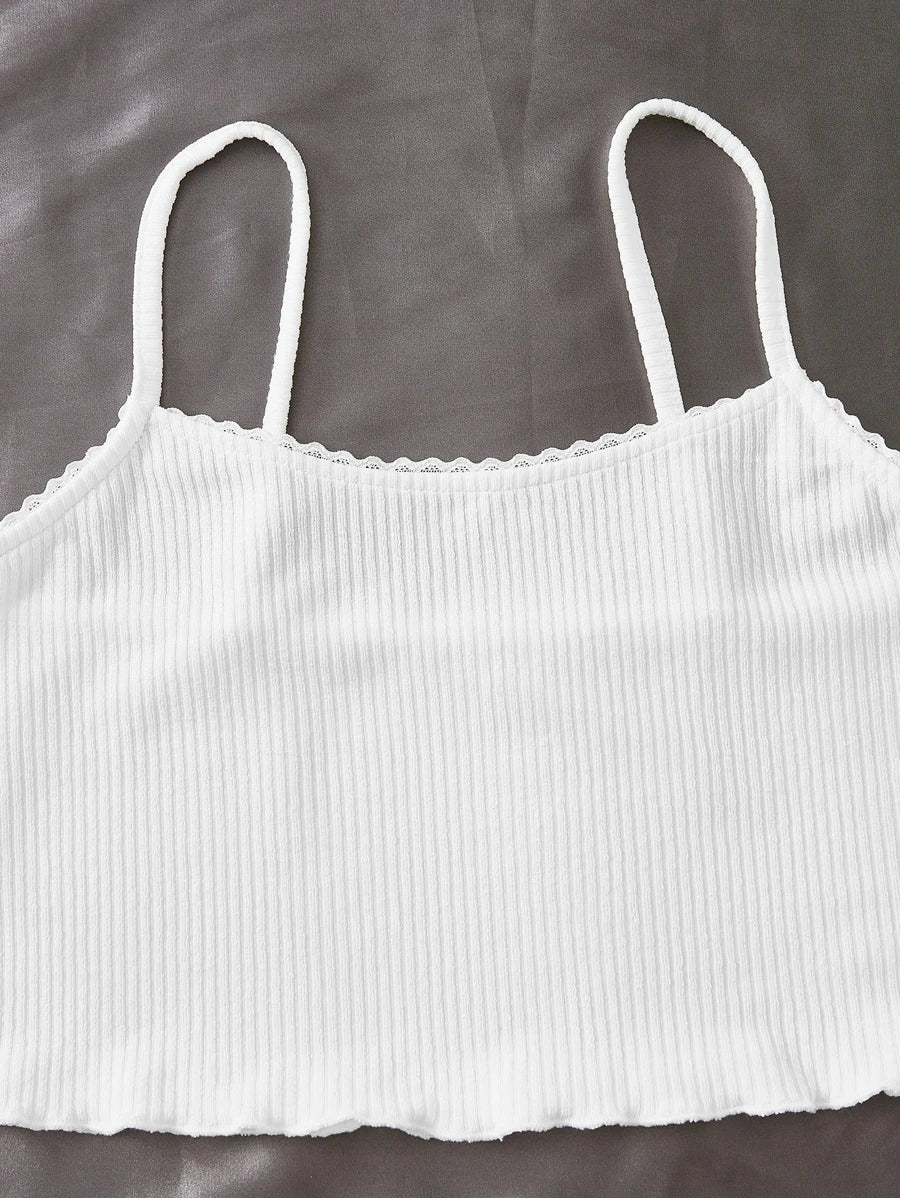 Lettuce Trim Cami Top And Shorts-Soco Hoodie