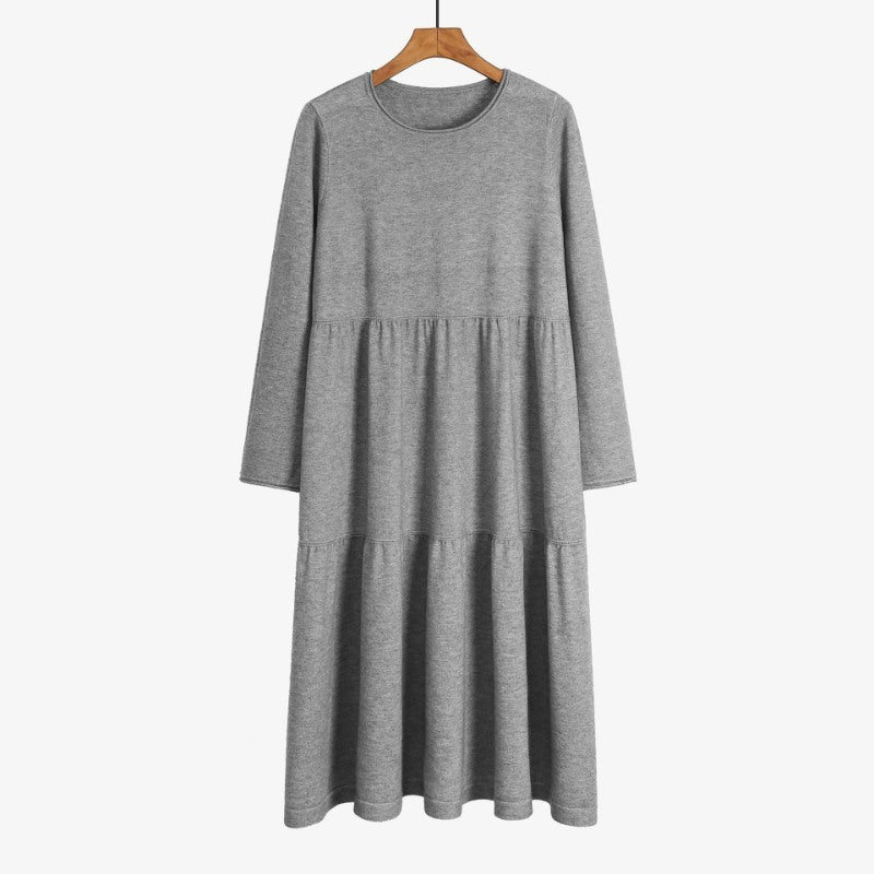 Thick Warm O-Neck Long Knit Sweater Dress For Women-Soco Hoodie