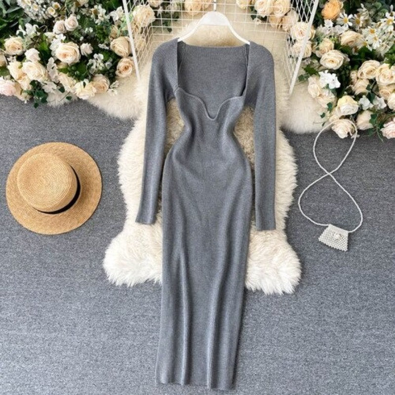 Vintage Elegant Low Neck Dress For Women-Soco Hoodie