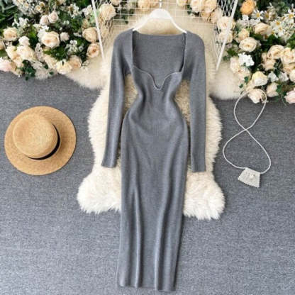 Vintage Elegant Low Neck Dress For Women-Soco Hoodie
