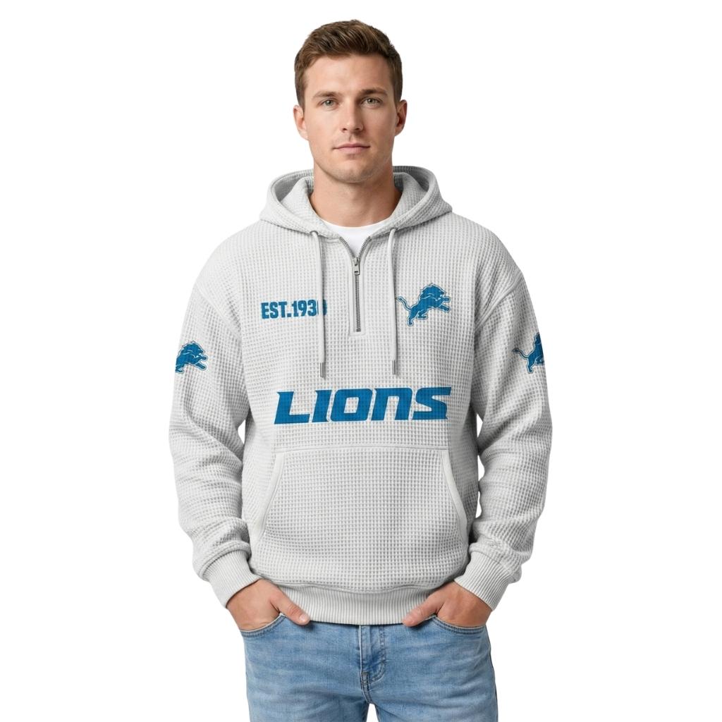 Lions EST 1930 Quarter Zip Waffle Hoodie
