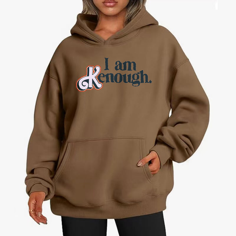 Loose Casual Hoodie With Text Printed-Soco Hoodie