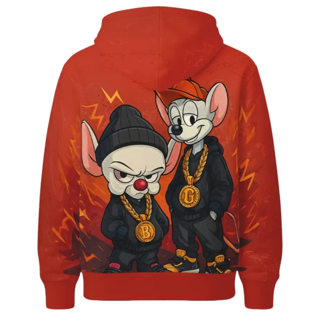 Men Retro Print Hoodie