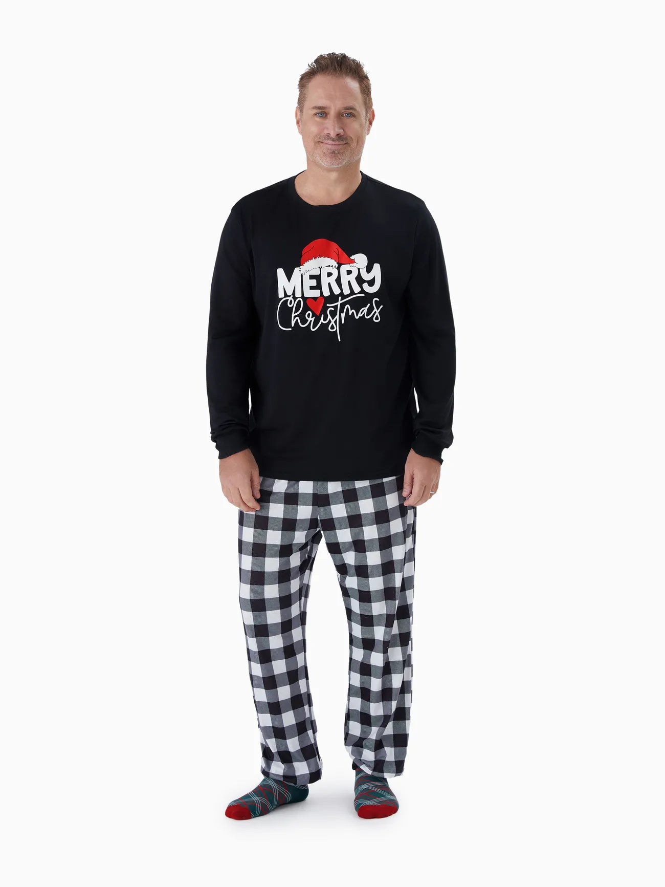 Merry Christmas Plaid Family Matching Pajama Set Man