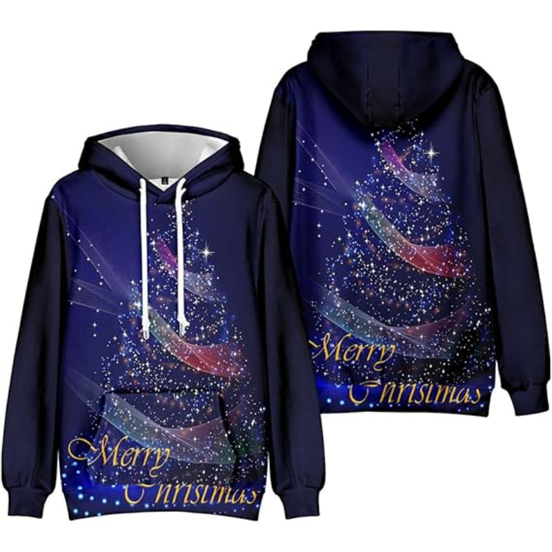 Merry Christmas Glow Hoodie With Pocket