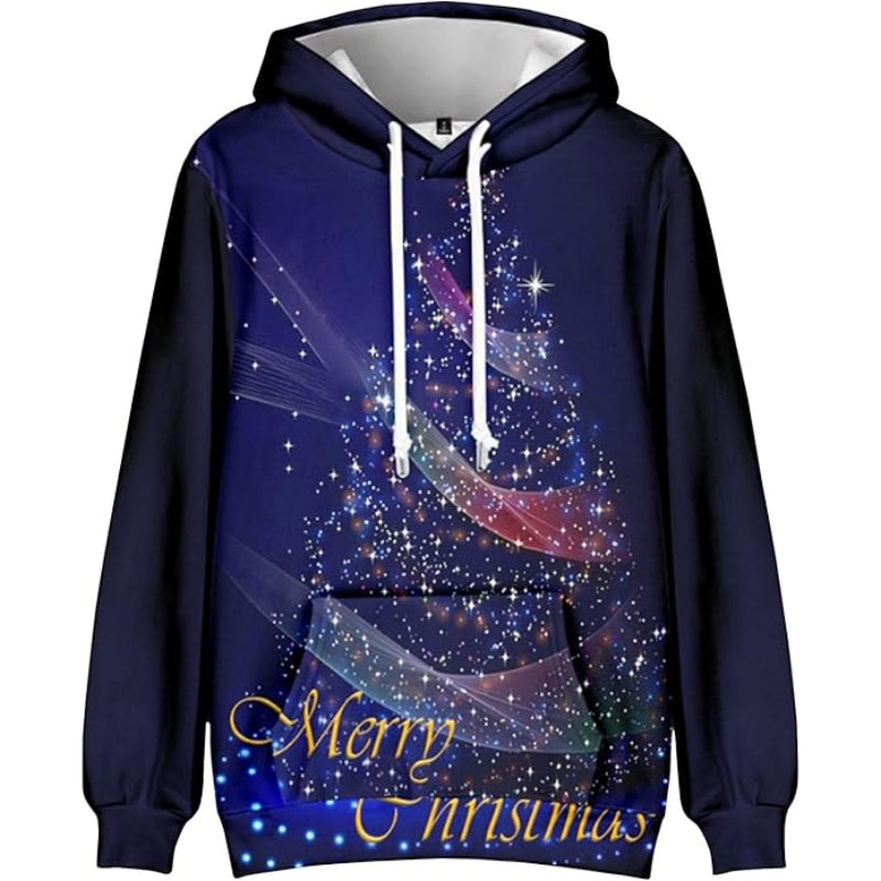 Merry Christmas Glow Hoodie With Pocket 6XL