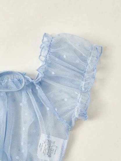 Mesh Lettuce Trim Lingerie Set-Soco Hoodie