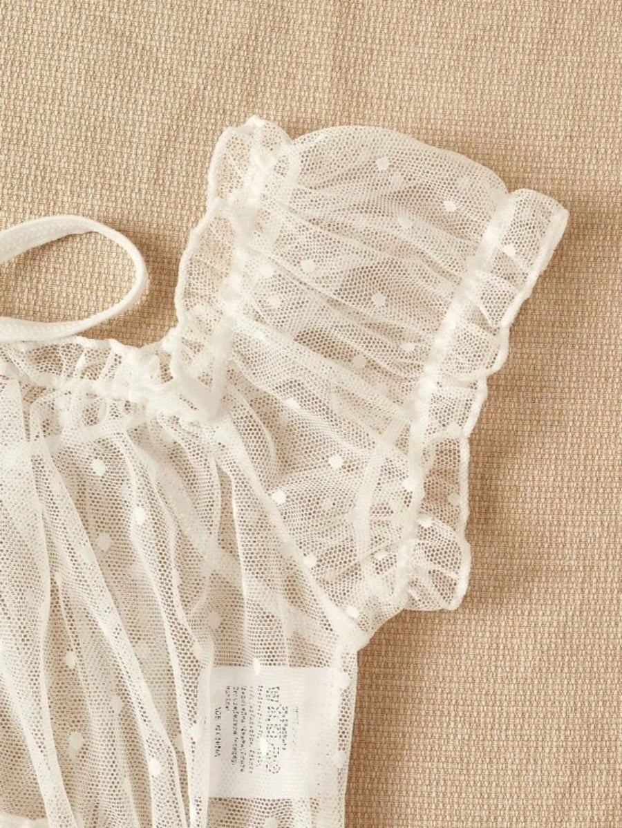 Mesh Lettuce Trim Lingerie Set-Soco Hoodie