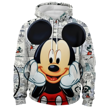 Mickey Mouse Cartoon Character With Classic Long Sleeve Hooded