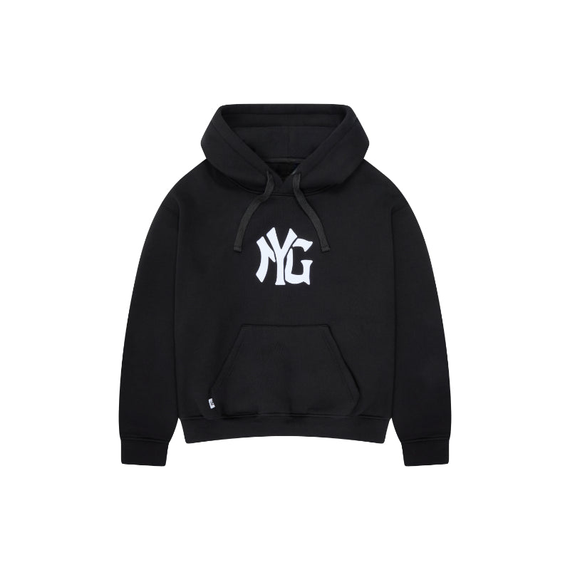 NYG Streetwear Hoodie With Structured Pullover Fit Black