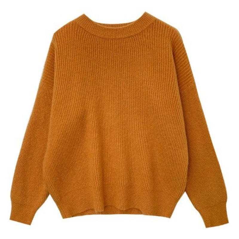 Cashmere Knitted Solid Long-Sleeved Pullover For Women-Soco Hoodie