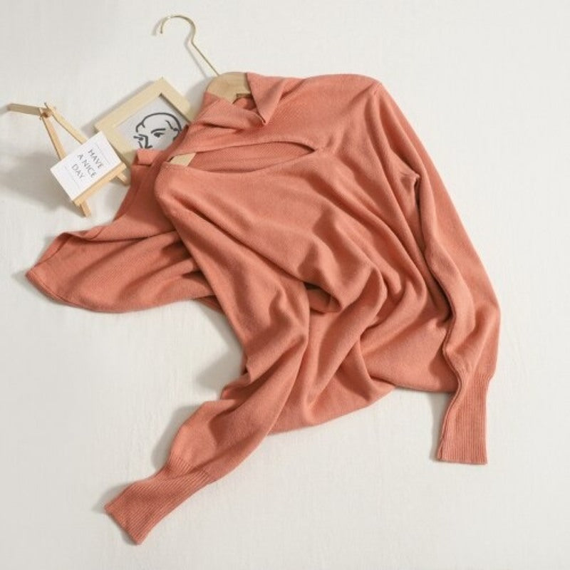 Stylish Hollow Out Turtleneck Knit Sweater Dress For Women-Soco Hoodie