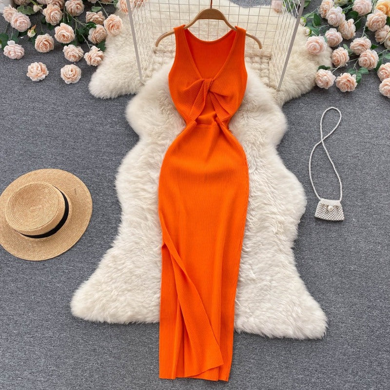 Casual Twisted Korean Long Dress For Women-Soco Hoodie