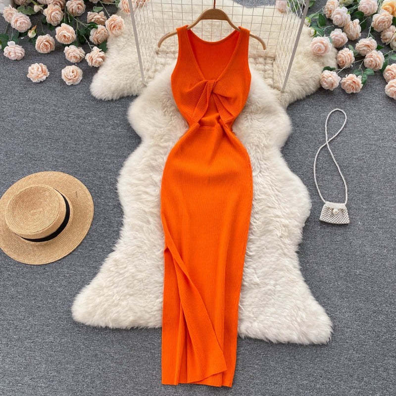 Casual Twisted Korean Long Dress For Women-Soco Hoodie