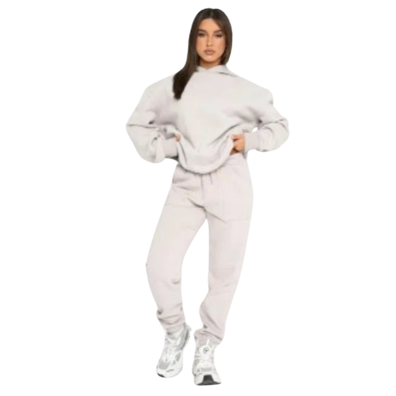 Oversized Hooded Tracksuit Gray