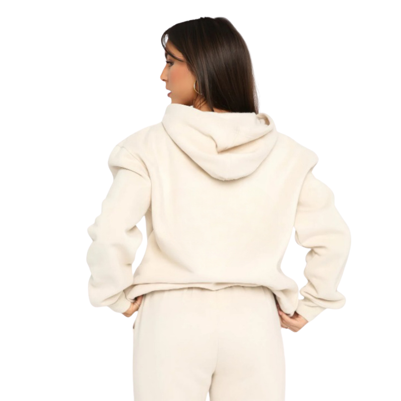 Oversized Hooded Tracksuit Beige
