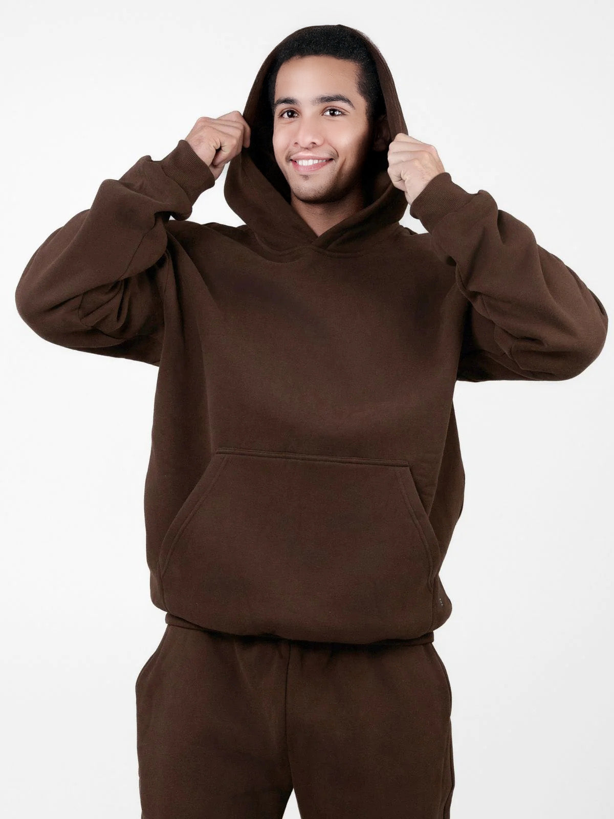 Oversized Hoodie With Pocket Brown