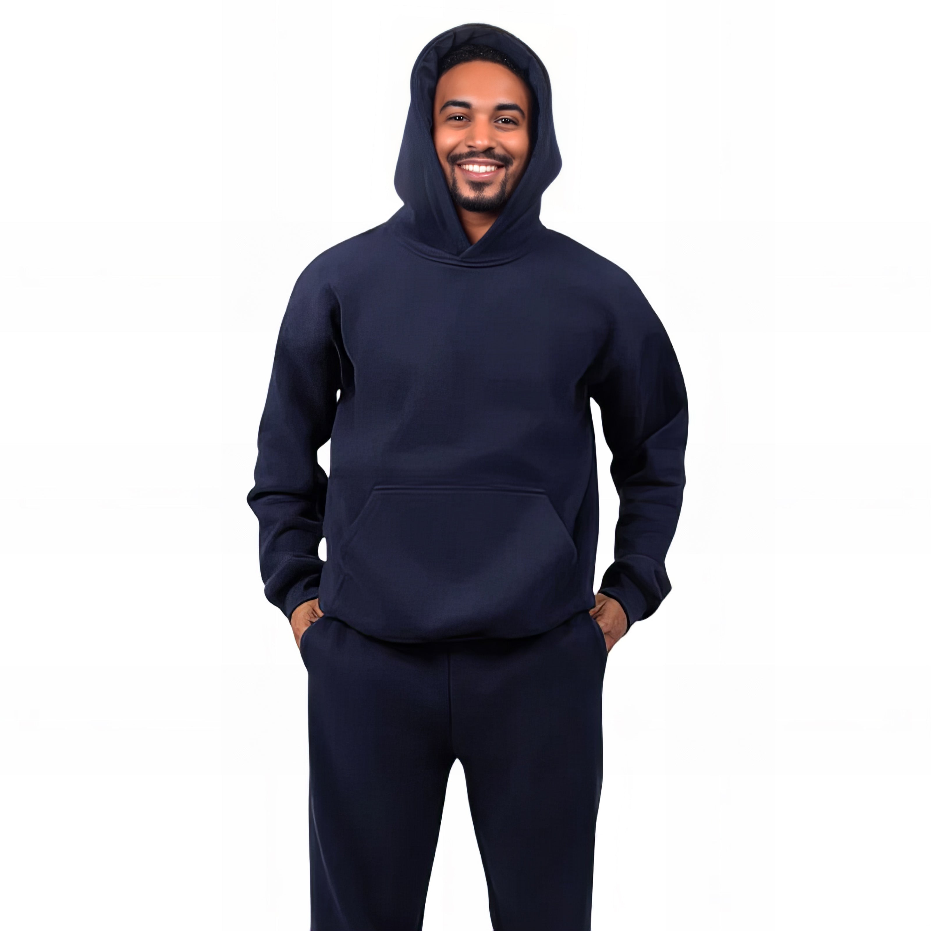 Oversized Hoodie With Pocket Dark Blue
