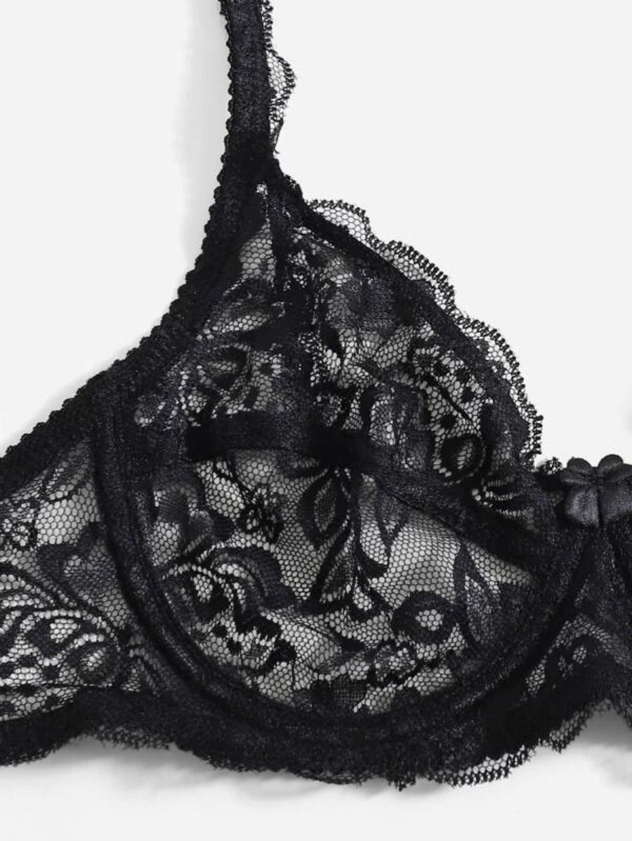 Pack Of 2 Floral Lace Underwire Bra Set-Soco Hoodie