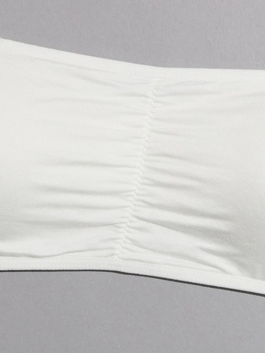 Pack Of 2 Ruched Bandeau Bra Set-Soco Hoodie