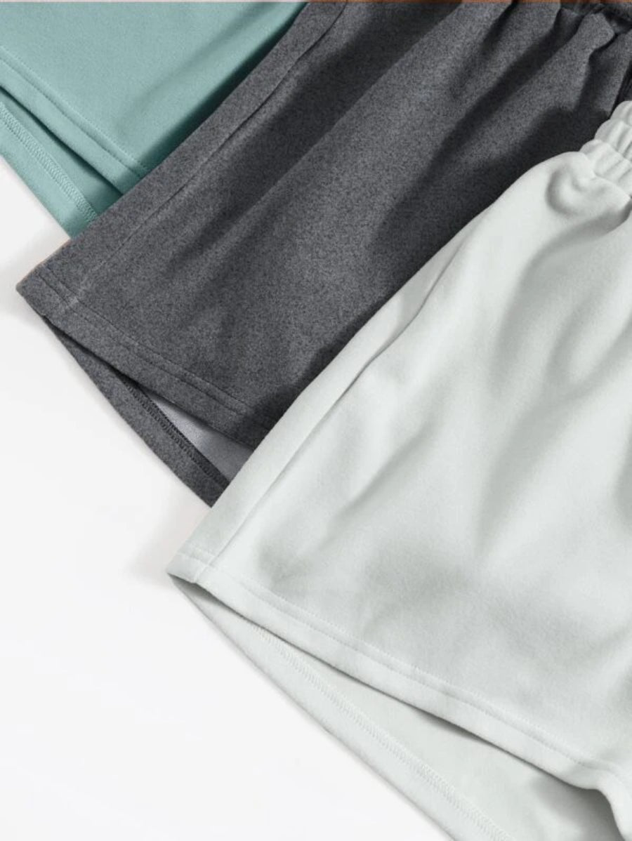 Pack Of 3 Crop Tank Top And Knot Front Shorts Set-Soco Hoodie