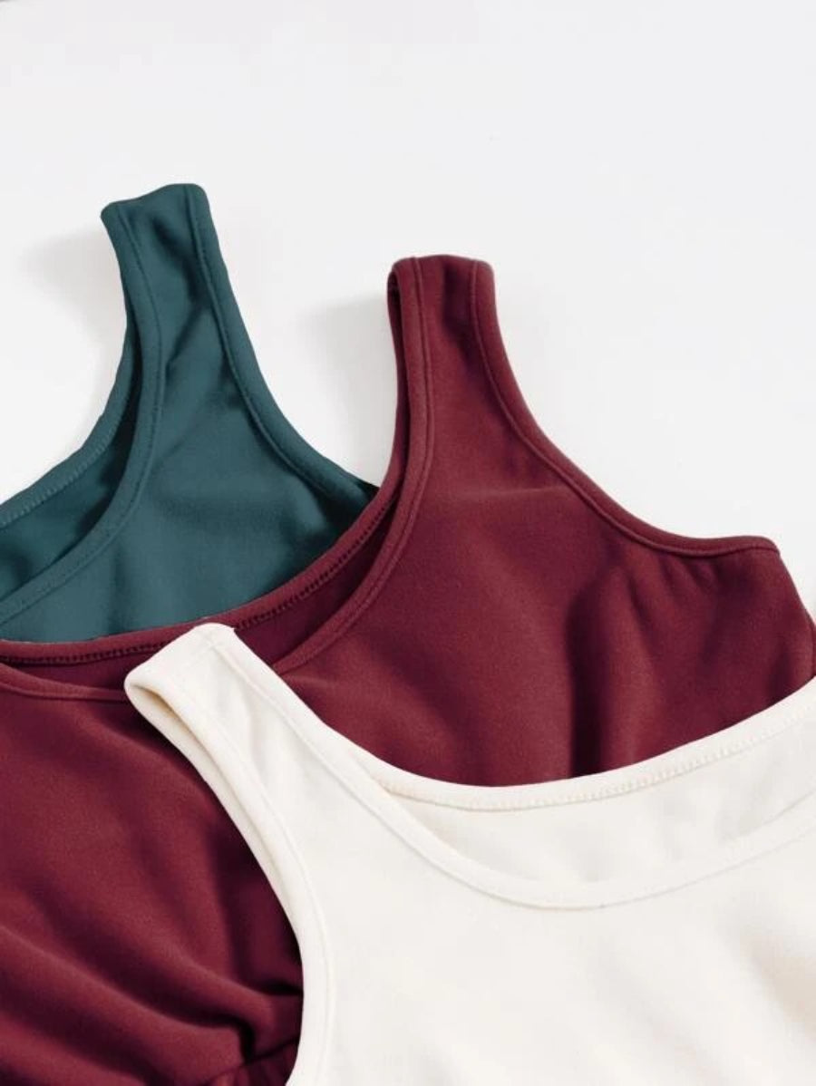 Pack Of 3 Crop Top And Knot Front Shorts Lounge Set-Soco Hoodie