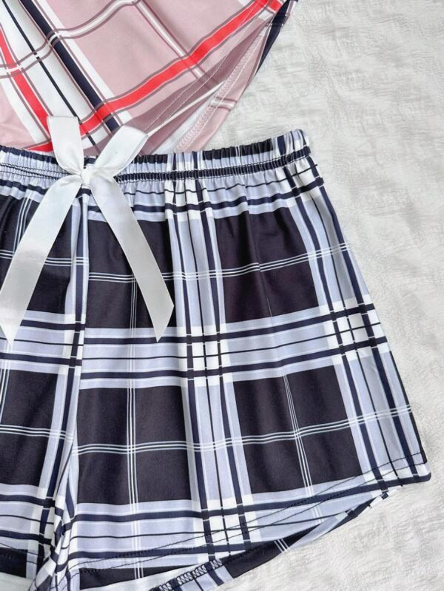 Pack Of 3 Plaid Patterned Sleep Shorts-Soco Hoodie